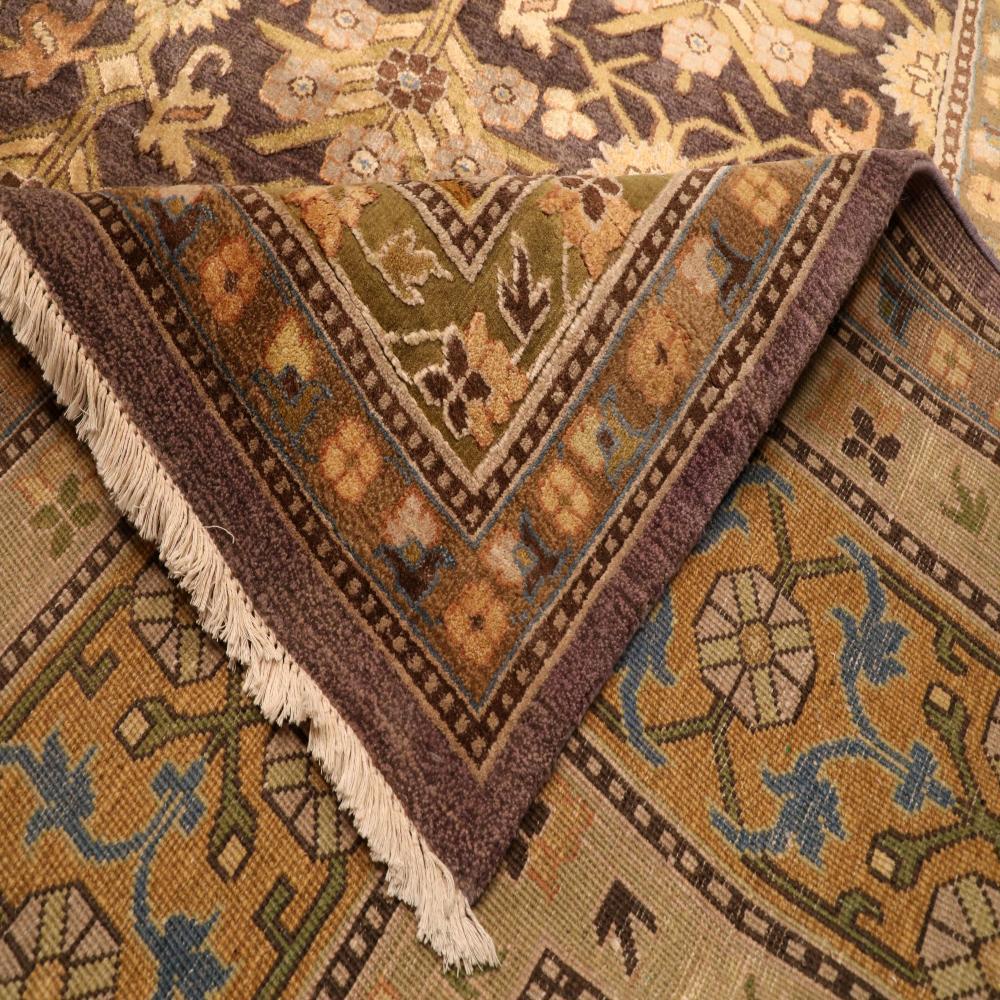 India Modern Area Rugs - Wool Brown Ivory Taupe Design - 94080 In Excellent Condition For Sale In Dallas, TX