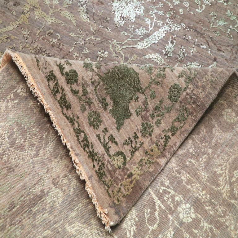 Indien Tapis de zone The Modernity - Laine Brown Ivory Taupe Design - 94129 en vente