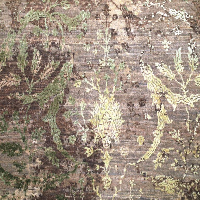 Noué à la main Tapis de zone The Modernity - Laine Brown Ivory Taupe Design - 94129 en vente