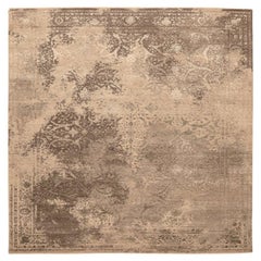 India Modern Area Rugs - Wool Brown Ivory Taupe Design - 94129
