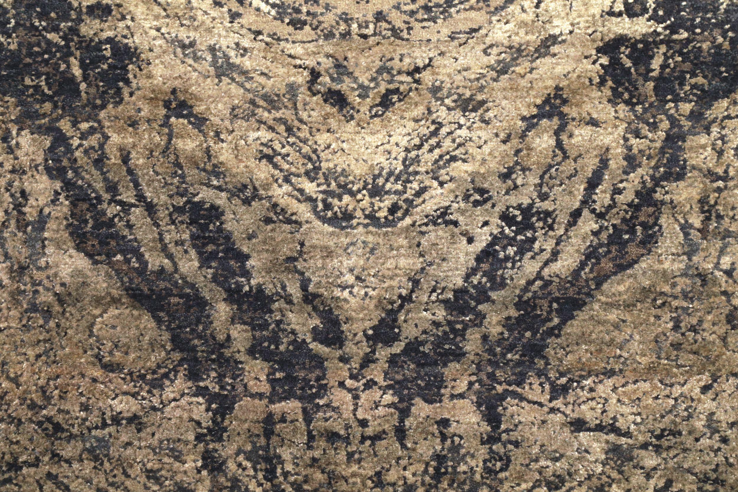 Indien Tapis de sol The Modernity - Laine Brown Ivory Taupe Design - 94157 en vente