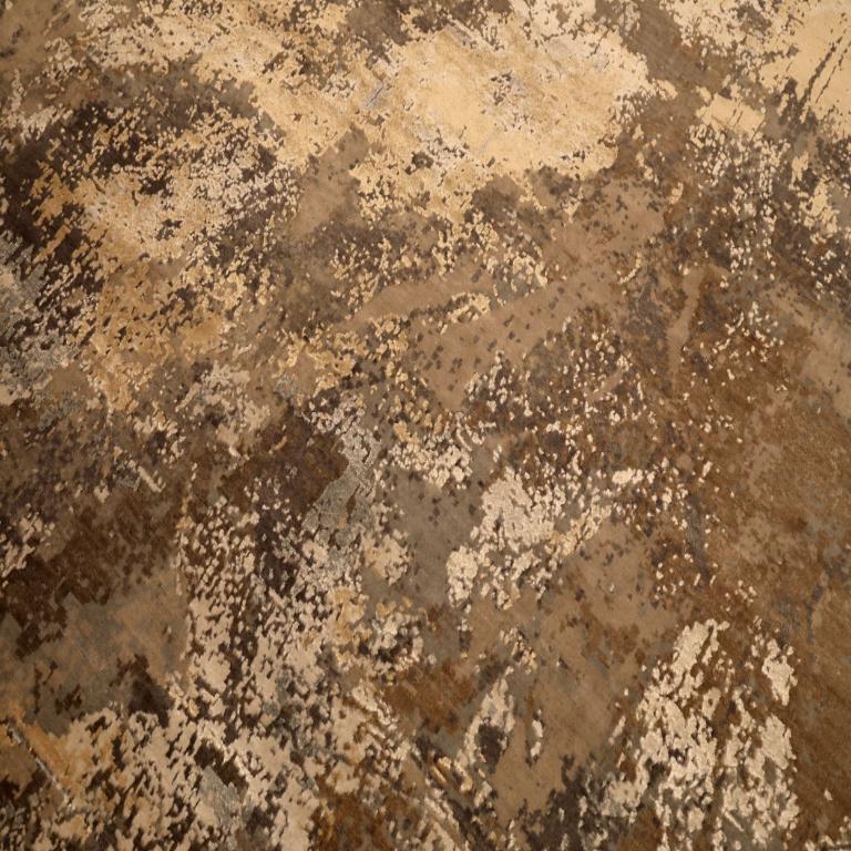 Indian India Modern Area Rugs - Wool Brown Ivory Taupe Design - 94248 For Sale