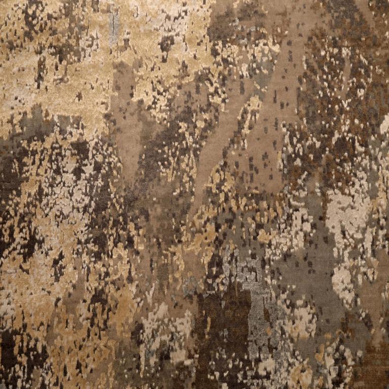 India Modern Area Rugs - Wool Brown Ivory Taupe Design - 94248 In Excellent Condition For Sale In Dallas, TX