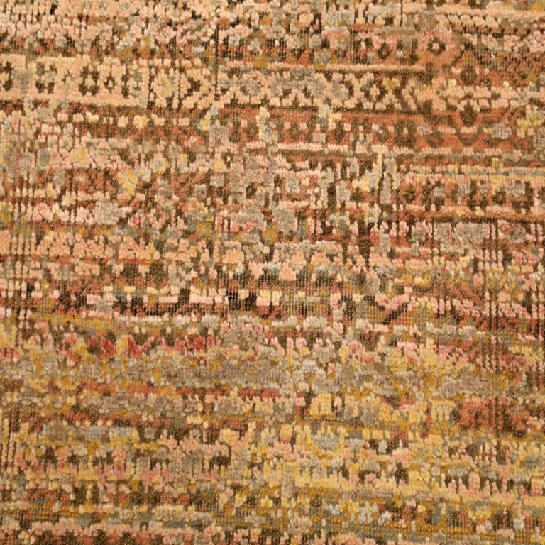 Indien Modern Area Rugs - Wolle Brown Elfenbein Gelb Design - 94038 (Handgeknüpft) im Angebot