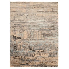 India Modern Area Rugs - Wool Brown Shades of Gray / silver - 94062