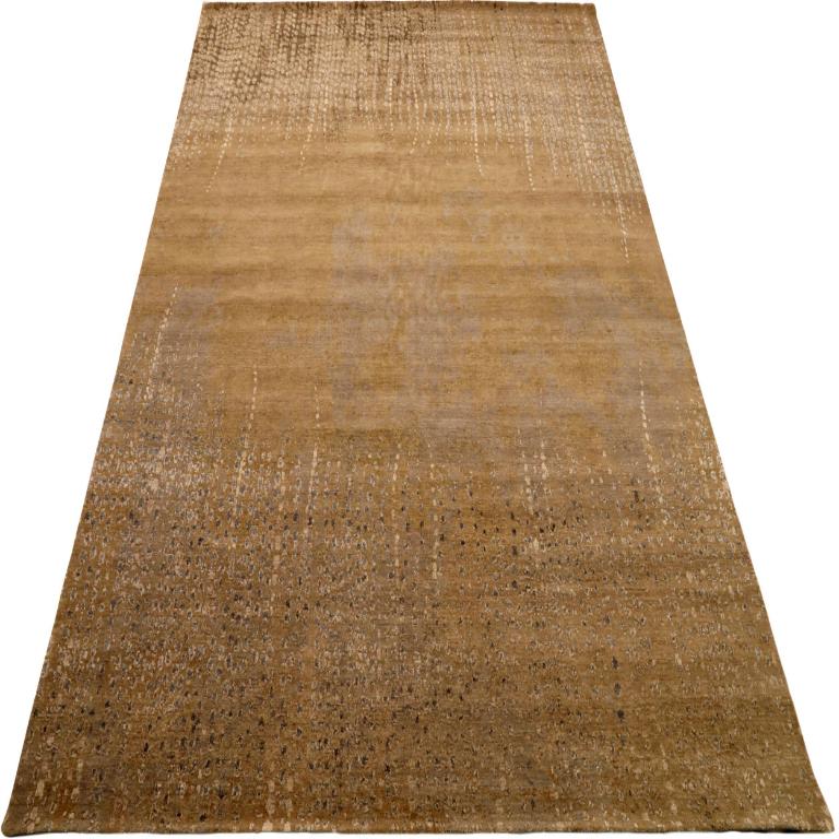 This magnificent oversized area rug is a stunning work of contemporary art, a piece that captures the rich, complex beauty of the natural world in a sophisticated, abstract design. It feels less like a floor covering and more like a cross-section of
