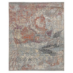 Indien Modern Area Rugs - Wolle Grau Elfenbein Rot Design - 93850