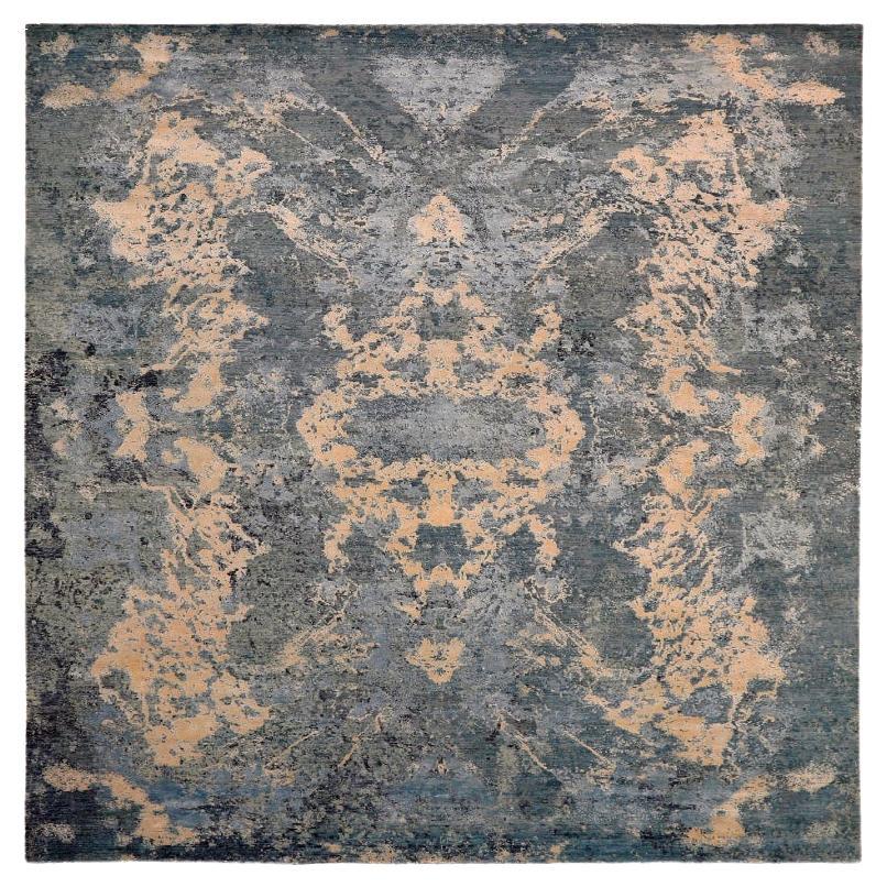 India Modern Area Rugs - Wool Gray Shades of Gray / silver - 94021 For Sale
