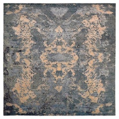 India Modern Area Rugs - Wool Gray Shades of Gray / silver - 94021