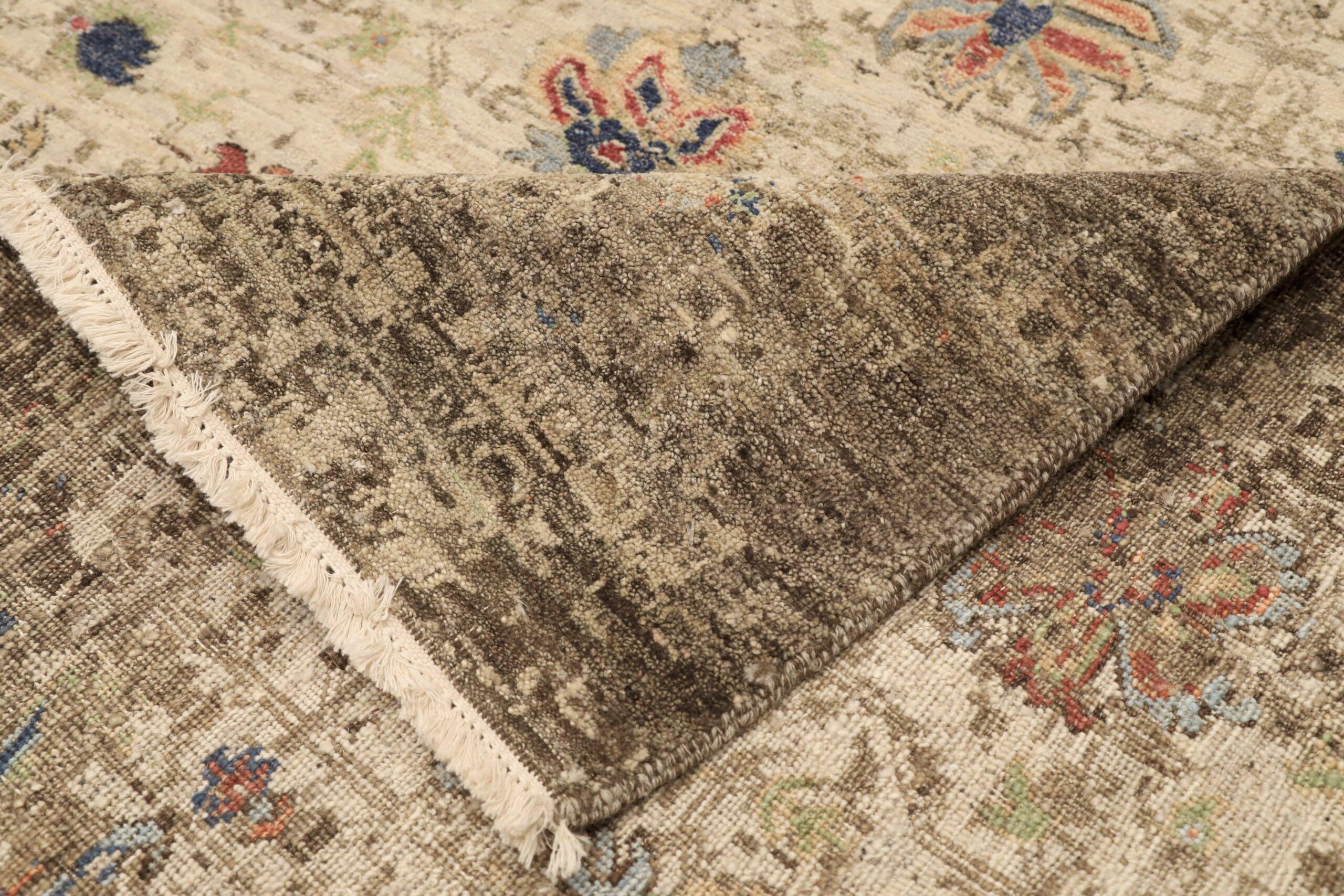 Moderne indische Teppiche – Wolle in elfenbeinfarbenem Design – 96611 im Zustand „Hervorragend“ im Angebot in Dallas, TX