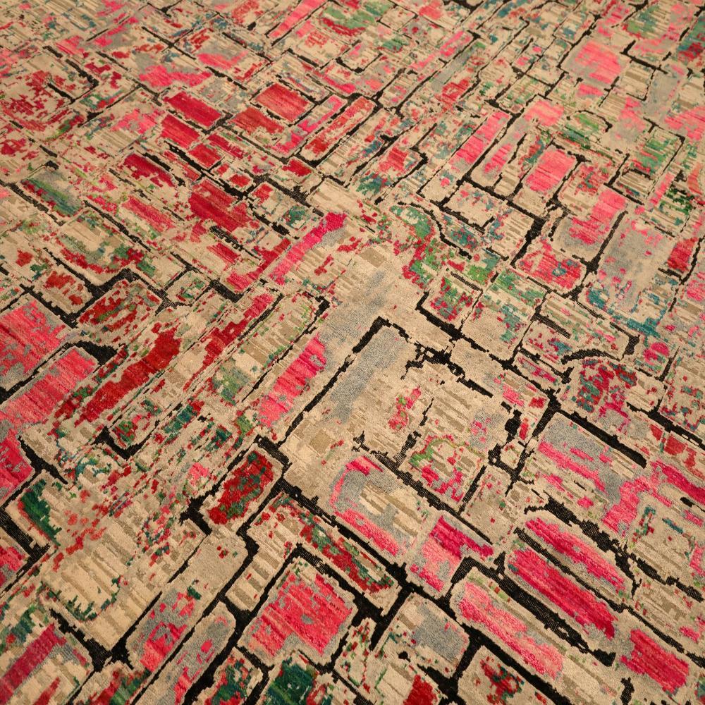 Alfombras modernas India - Lana Diseño Marfil Rosa - 94087 Moderno en venta