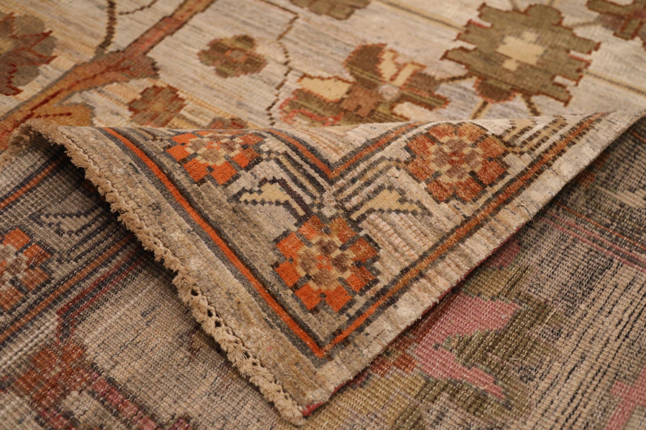 Moderne indische Teppiche - Wolle Elfenbeinrot Design - 94058 im Zustand „Hervorragend“ im Angebot in Dallas, TX