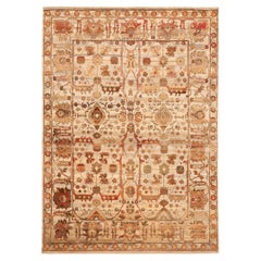 Tapis modernes indiens - Design en laine ivoire rouge - 94058