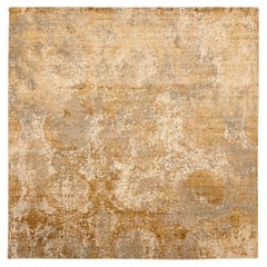 Tapis modernes indiens - Laine ivoire taupe jaune motif 94074