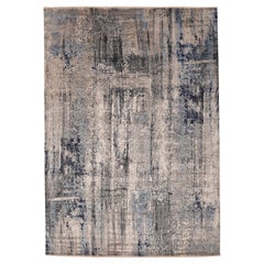 Indien Modern Area Rugs - Wolle & Seide Schwarz Braun Grau/Silber - 96549