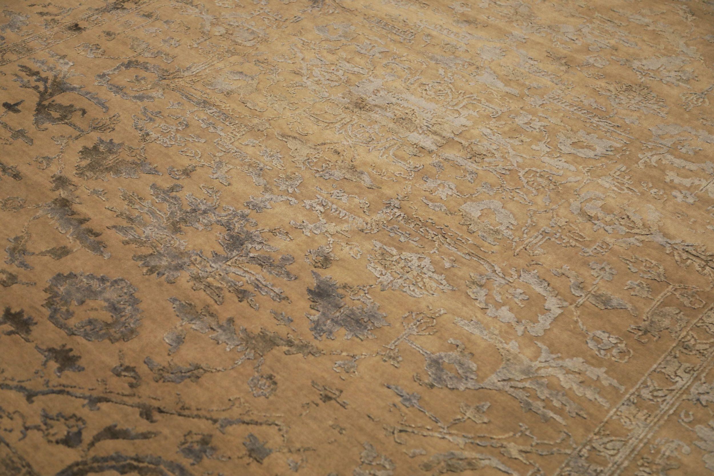 Moderno Tappeti India Modern - Lana e seta Marrone Grigio/Argento Taupe - 93824 in vendita