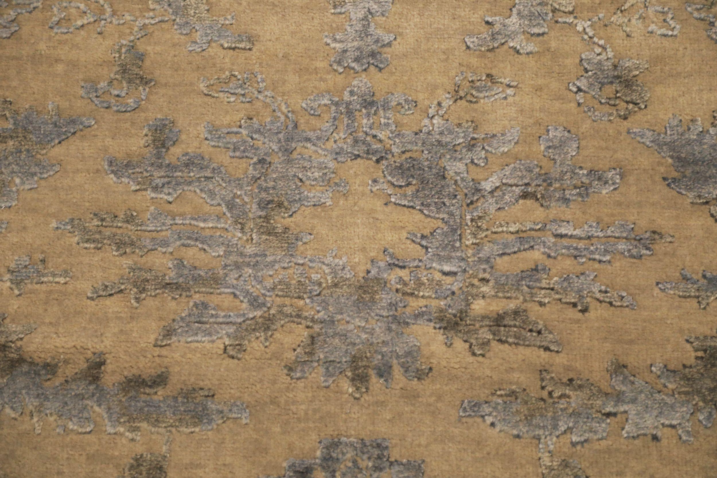 Indiano Tappeti India Modern - Lana e seta Marrone Grigio/Argento Taupe - 93824 in vendita