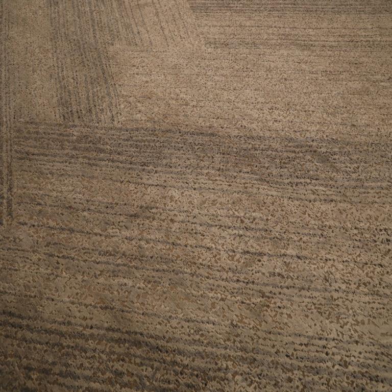 Moderne The Modernity Over Size Rug - Wool Brown Ivory Taupe Design - 93868 en vente