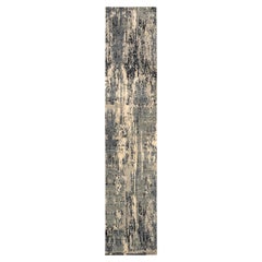 India Modern Runner Rug - Wool Brown Gray Ivory Design - 94054