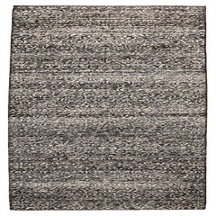 India Modern Runner Rug - Wool Brown Ivory Design - 94196