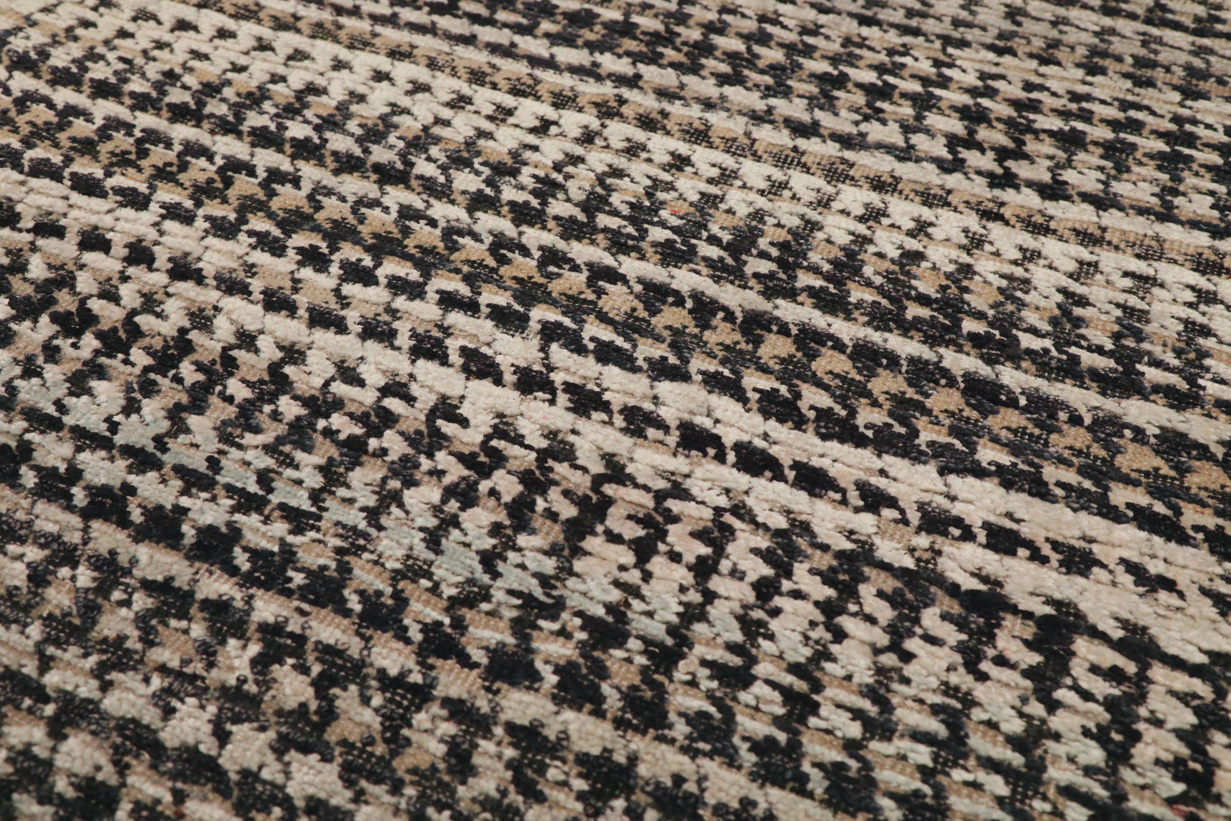 Moderno Tappeto Runner India Modern - Lana Marrone Avorio Design - 94199 in vendita