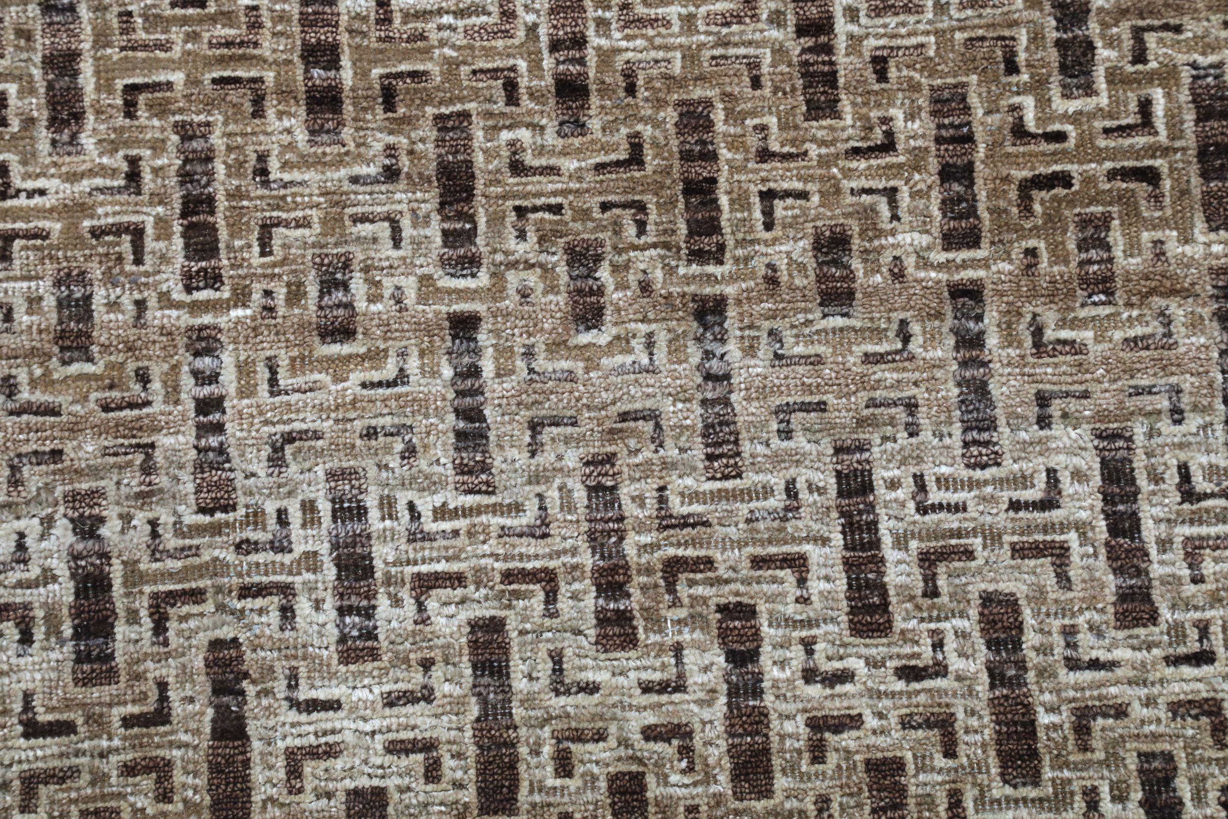 Noué à la main Tapis de course The Modernity - Laine Brown Design/One - 94209 en vente