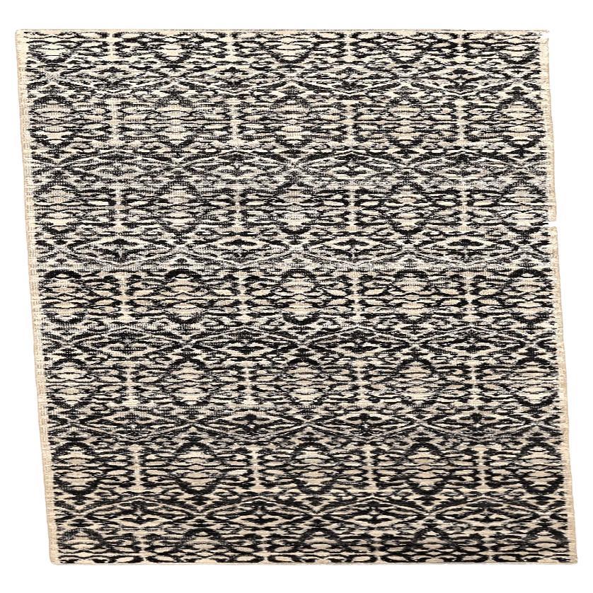 India Modern Runner Rug - Wool Brown Ivory Design - 94266