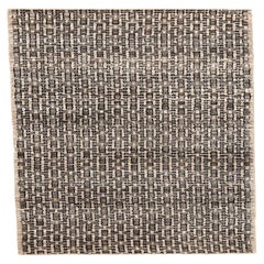 India Modern Runner Rug - Wool Brown Ivory Design - 94272