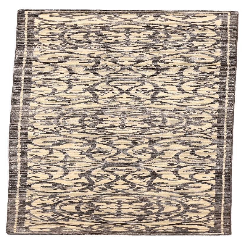 India Modern Runner Rug - Wool Brown Ivory Design - 94273