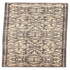 India Modern Runner Rug - Wool Brown Ivory Design - 94273