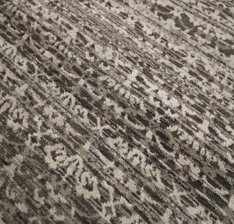 Moderno Tappeto Runner India Modern - Lana Marrone Avorio Design - 94275 in vendita