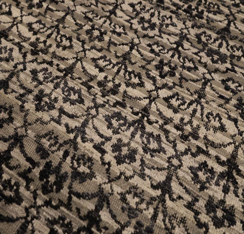 Moderno Tappeto Runner India Modern - Lana Marrone Avorio Design - 94276 in vendita