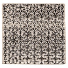India Modern Runner Rug - Wool Brown Ivory Design - 94276