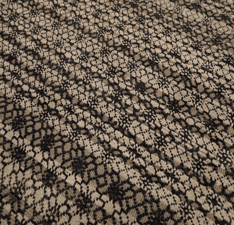 Indian India Modern Runner Rug - Wool Brown Ivory Design - 94277 For Sale
