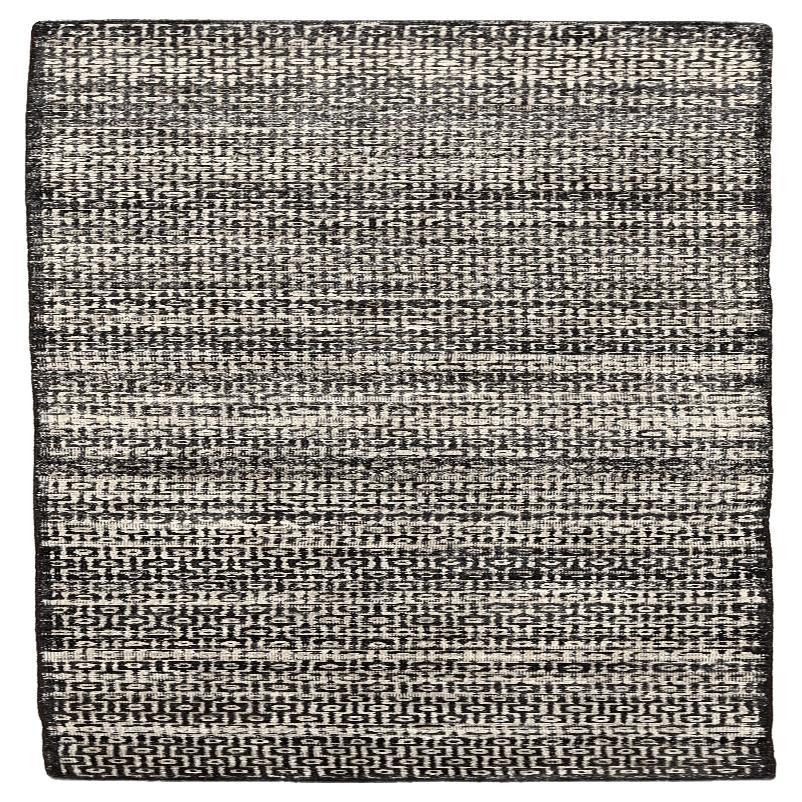 India Modern Runner Rug - Wool Brown Ivory Design - 94278