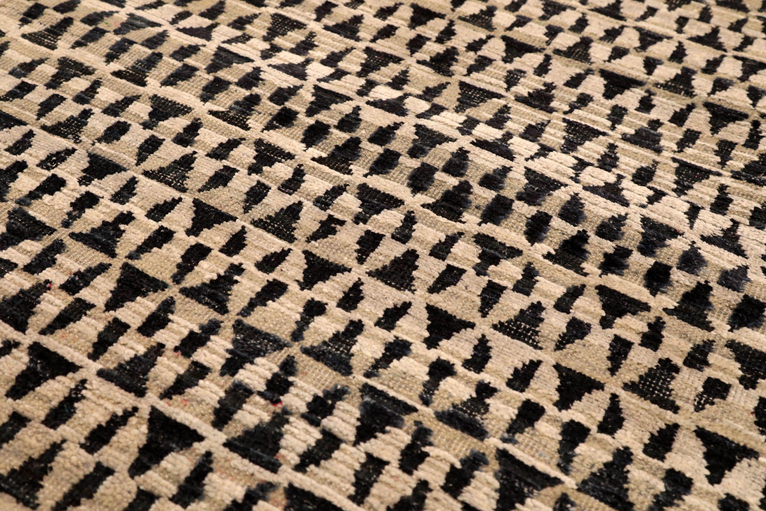 Alfombra Corredera India Moderna - Lana Marrón Diseño Marfil - 94285 Moderno en venta