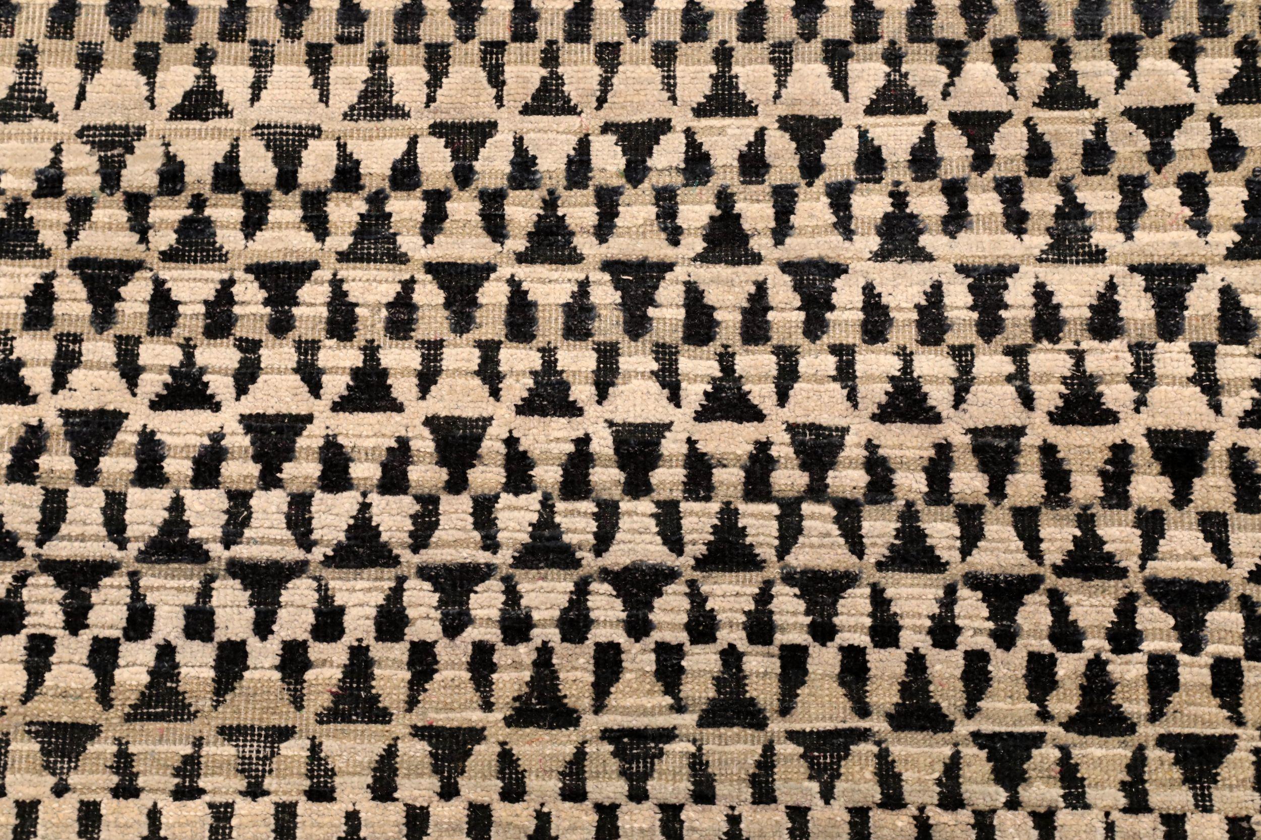 Alfombra Corredera India Moderna - Lana Marrón Diseño Marfil - 94285 en Excelente estado para la venta en Dallas, TX