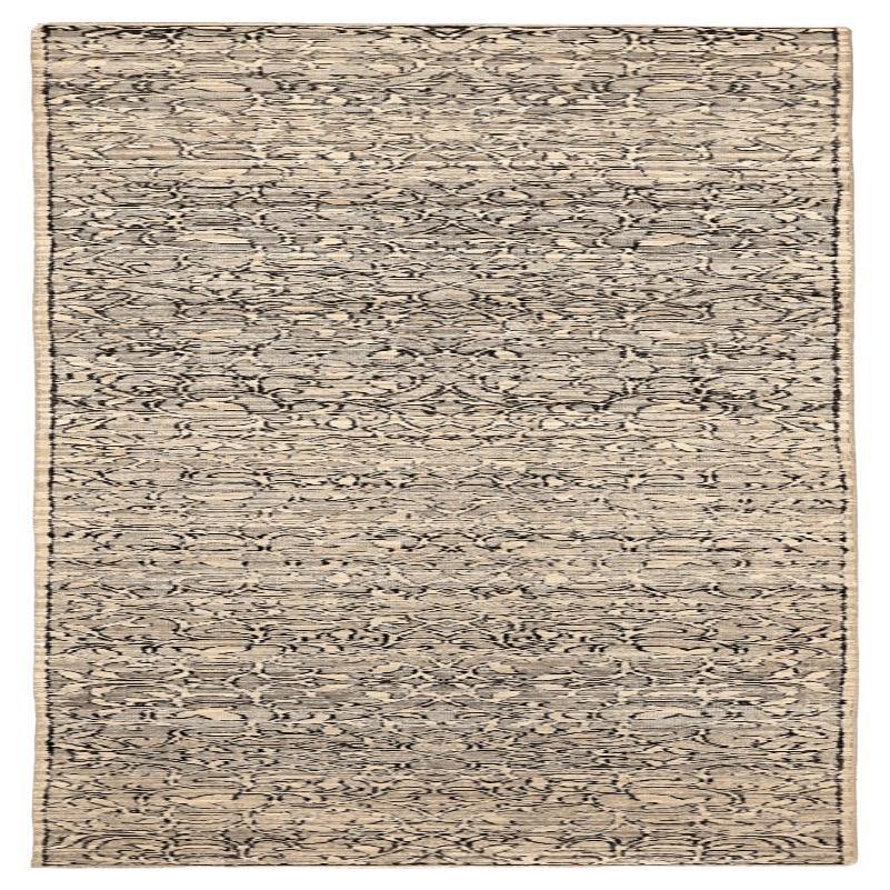 India Modern Runner Rug - Wool Brown Ivory Taupe Design - 94200 (Indisch) im Angebot