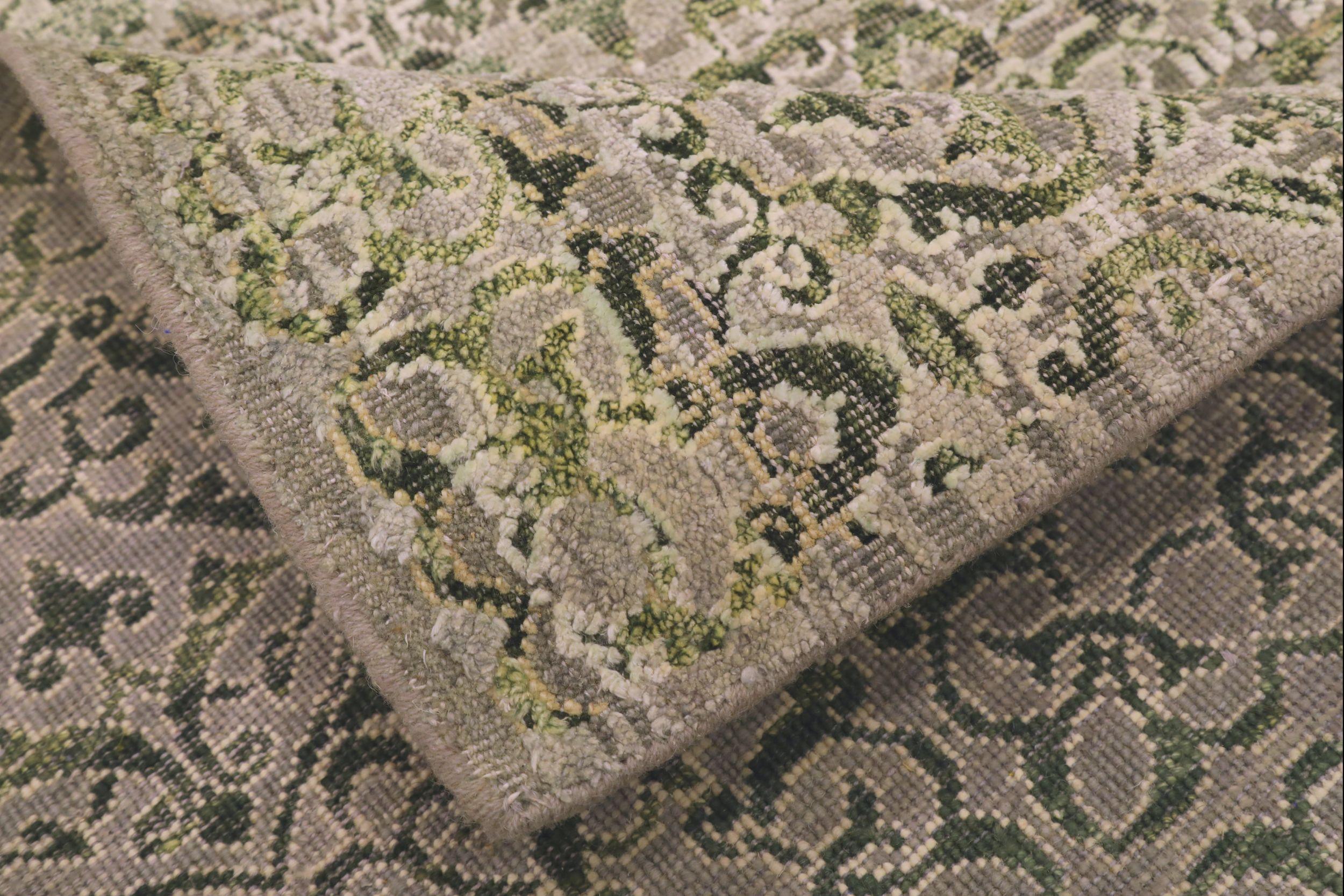 Alfombra Corredera Moderna India - Lana Verde Diseño Marfil - 94189 Indio en venta