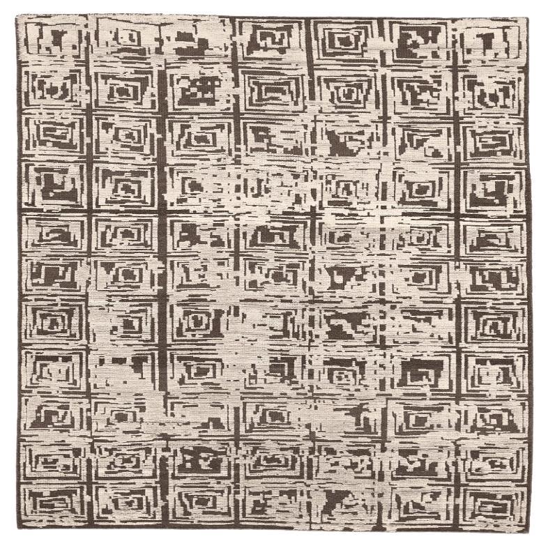 Tappeto India Modern Small - Lana Marrone Avorio Design - 94252