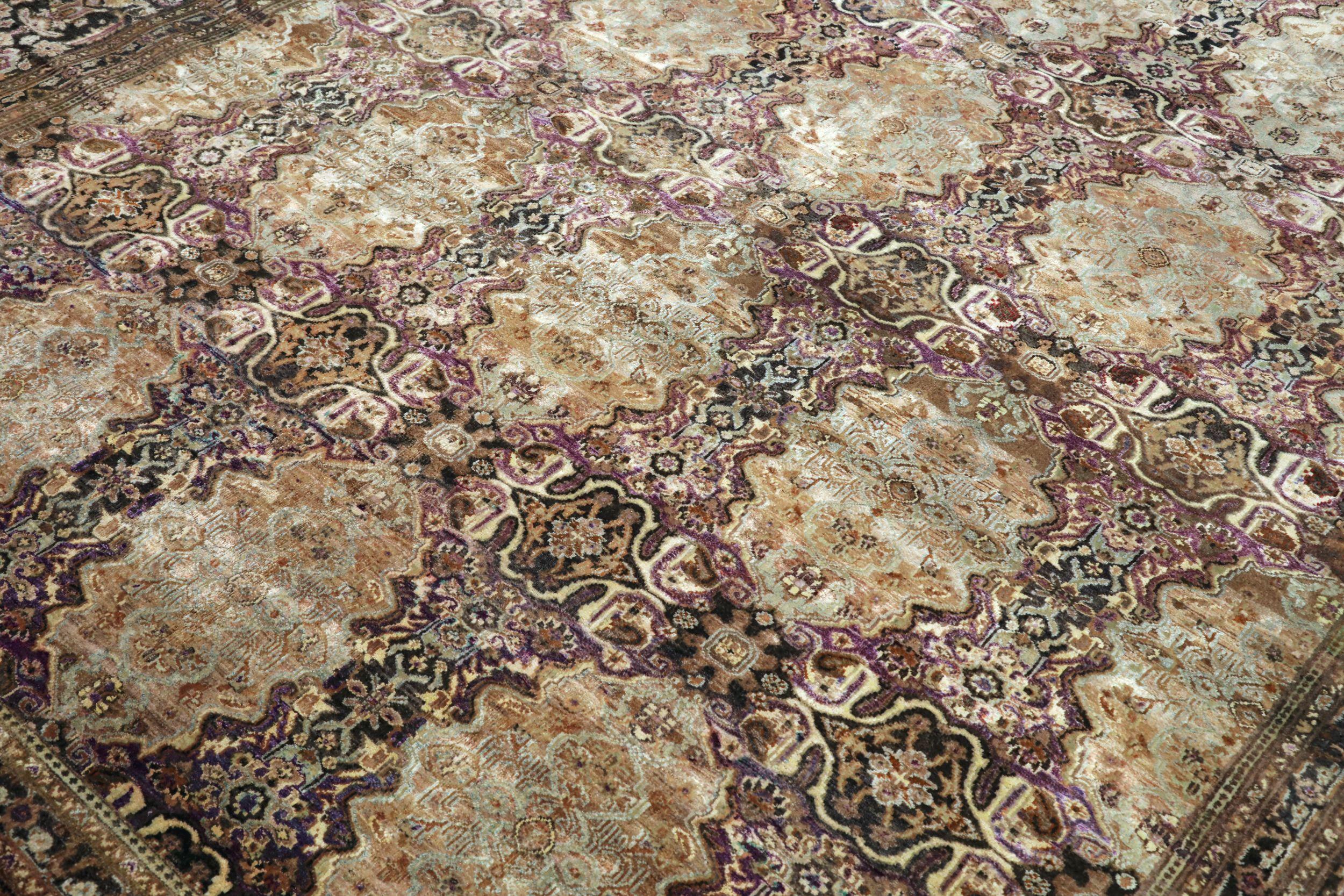 Indien MOHTASHAM Bereich Teppiche - Wolle Brown Elfenbein Rot Gelb - 94178 (Moderne) im Angebot