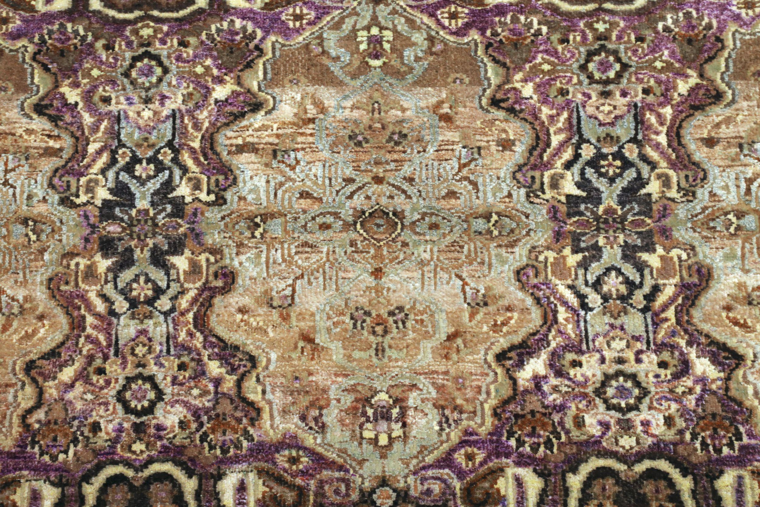 Indien MOHTASHAM Bereich Teppiche - Wolle Brown Elfenbein Rot Gelb - 94178 (Indisch) im Angebot