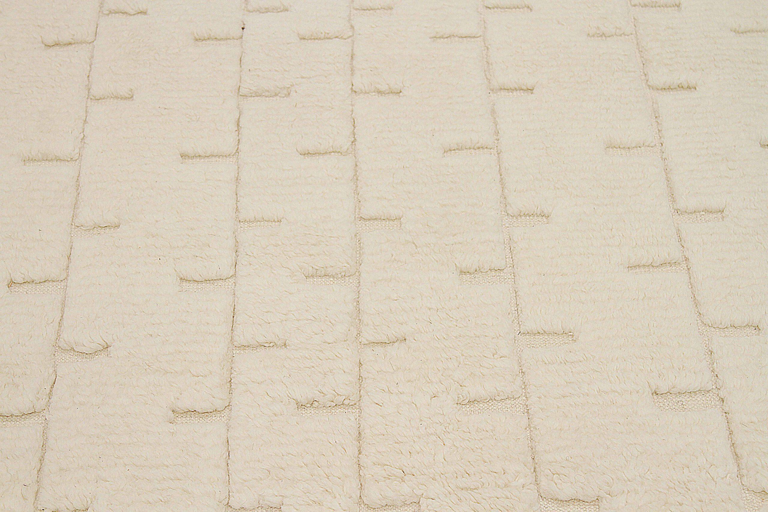 Tapis marocains d'Inde vers 1990 - Design en laine ivoire - 92487 Excellent état - En vente à Dallas, TX