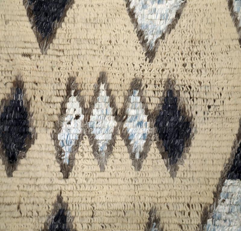 Noué à la main Tapis de sol marocain de l'Inde - Laine Noir et blanc Design/One - 94507 en vente