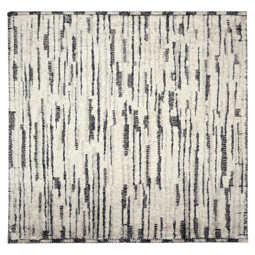 Indien Marokkanischen Bereich Teppiche - Wolle Schwarz Braun Elfenbein Design - 94528