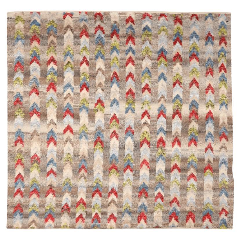 India Moroccan Area Rugs - Wool Blue Brown Green Ivory Red - 94510