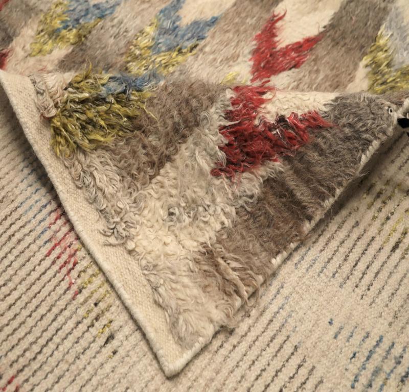Indiano Tappeti India Moroccan Area Rugs - Lana Blu Marrone Verde Avorio Rosso - 94516 in vendita