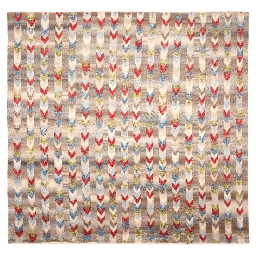 Tappeti India Moroccan Area Rugs - Lana Blu Marrone Verde Avorio Rosso - 94516
