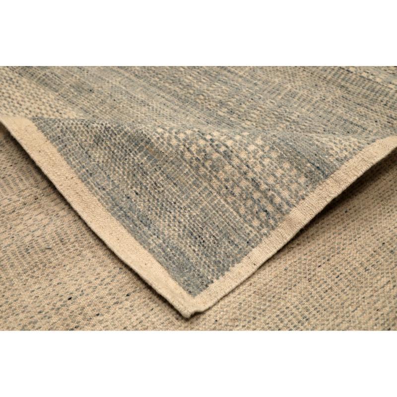 Indien Marokkanischen Bereich Teppiche - Wolle Blau Elfenbein Design - 94471 (Indisch) im Angebot