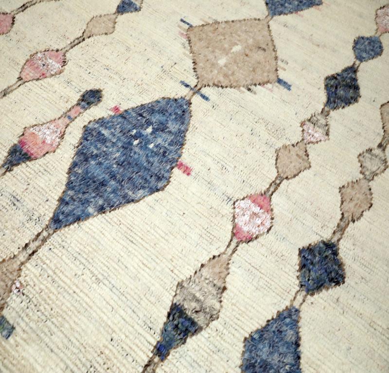 Moderno Tappeti India Moroccan Area Rugs - Lana Blue Ivory Design - 94511 in vendita